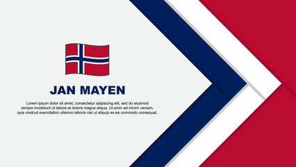 Jan Mayen Flag Abstract Background Design Template. Jan Mayen Independence Day Banner Cartoon Vector Illustration. Jan Mayen Cartoon