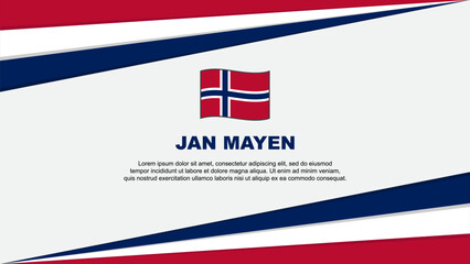 Jan Mayen Flag Abstract Background Design Template. Jan Mayen Independence Day Banner Cartoon Vector Illustration. Jan Mayen Design