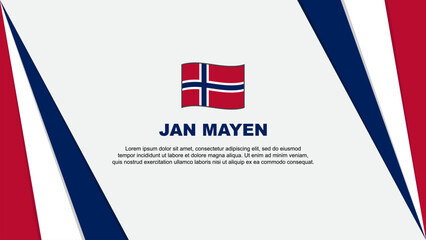 Jan Mayen Flag Abstract Background Design Template. Jan Mayen Independence Day Banner Cartoon Vector Illustration. Jan Mayen Flag