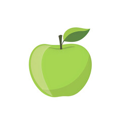 Icon illustration of a green apple, isolated on transparent background