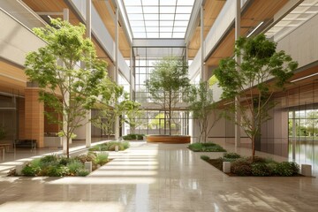 Fototapeta na wymiar Modern office building concept 3d rendering