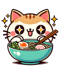 Ramen Cat Kawaii Anime Cat Ramen Lover AI generated