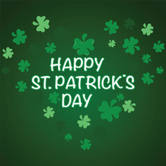 Saint patricks day typography poster. Hand sketched lettering st. patrick day decorated by clover leafs. Celtic modern calligraphy vector eps 10