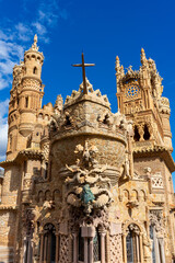 Fototapeta na wymiar Castillo de Colomares is a monument built like fairytale castle, dedicated to Christopher Columbus. Banalmadena, Spain
