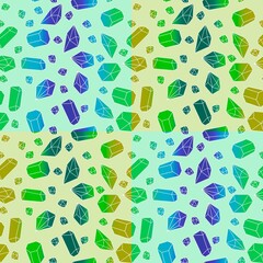 Summer cartoon geometric seamless crystals pattern for fabrics and linens and kids clothes print and festive