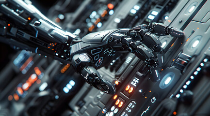 a close up image of a technology or robot, in the style of hyper-realistic oil, atompunk