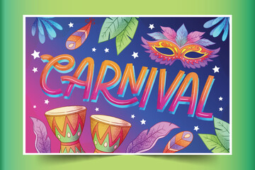 hand drawn carnival lettering template design vector illustration