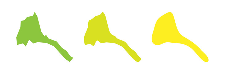 Eritrea country black outline and colored country silhouettes in three different levels of smoothness. Simplified maps. Vector icons isolated on white background.