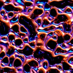Abstract, fluid and colorful 3D background texture. Modern and contemporary feel. Metallic, iridescent and reflective with shades of purple, pink, orange, blue, magenta