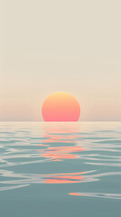 A pastel-colored sunset over the ocean Calmness atmospheric photo footage for TikTok, Instagram, Reels, Shorts
