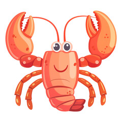 Cartoon happy lobster icon. Fresh seafood. AI Generative