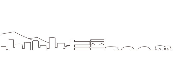 Sendai Dark Line Simple Minimalist Skyline With White Background