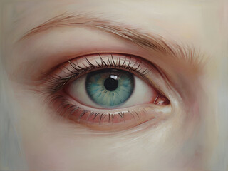 close up of a female eye