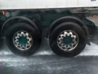 Dangers driving near trucks