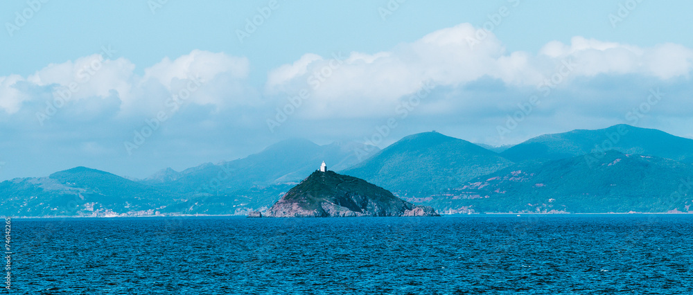 Poster View at Faro Isola Palmaiola - Tuscany - Italy