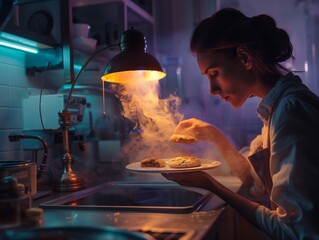 baking cookies under the heat lamp