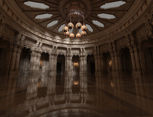 3d rendered fantasy background inside a temple  © HWWO Stock