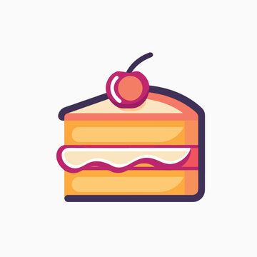 Cake in cartoon, doodle style. Image for t-shirt, web, mobile apps and ui. Isolated 2d vector illustration in logo, icon, sketch style, Eps 10. AI Generative