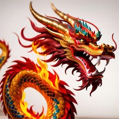 Colorful eastern Cinese dragon, traditional zodiac symbol for Lunar New Year