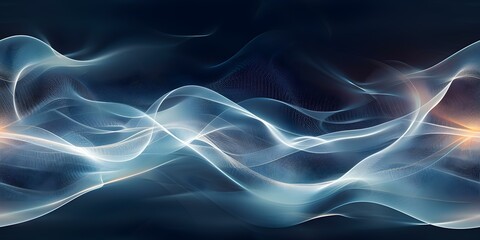 Fototapeta premium Soft blue waves on dark background with blurred stripe pattern wallpaper seamless background. Concept Soft Blue Waves, Dark Background, Striped Wallpaper, Seamless, Pattern