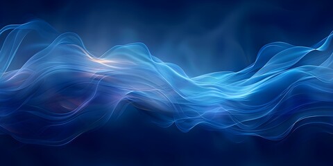 Fototapeta premium Tranquil Blue Waves on Dark Background with Subtle Striped Pattern Wallpaper Seamless Background. Concept Ocean Waves, Dark Background, Striped Pattern, Wallpaper, Seamless Background