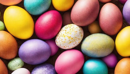 Colorful Easter Eggs Background