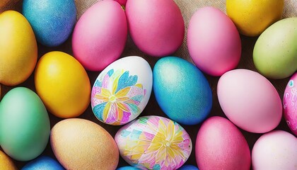 Fototapeta na wymiar Colorful Easter Eggs Background