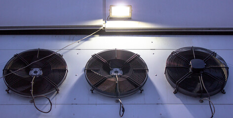 Industrial installation of air conditioning, cooling equipment.