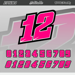 Vector editable racing graphic decals and label