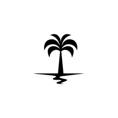 palm tree silhouette flat vector logo design