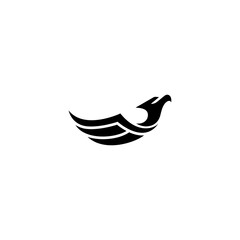 flying eagle bird flat vector logo design