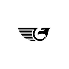 predatory eagle bird mascot flat vector logo design