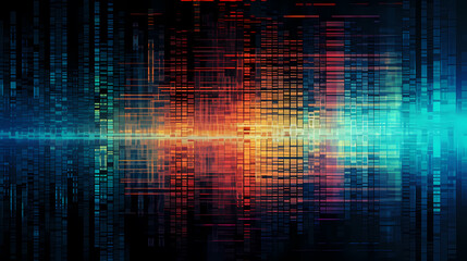 Abstract terminal display with line of code, warning and exclamation mark to warn against cyber attack