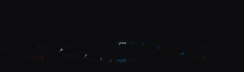 The vector dotted spiral vortex graphic is a visually interesting and complex image. The use of color, movement, and text all contribute to its overall effect.