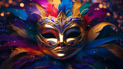 Naklejka premium Carnival mask background, carnival mask