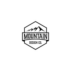 Vintage Retro label mountain logo design
