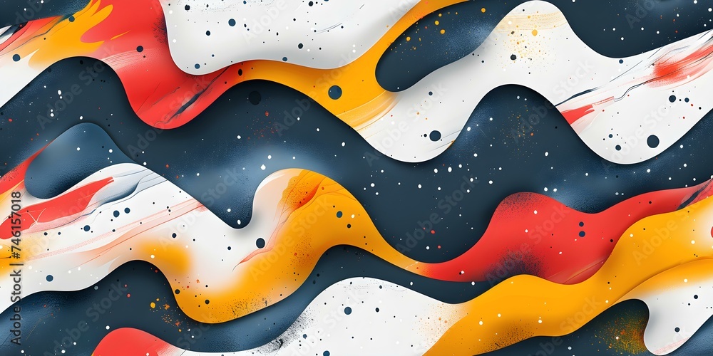 Poster dynamic wave design with abstract color palette for seamless background banner. concept abstract art