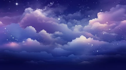 Poster outer space night sky with clouds and stars abstract background, beautiful Night Sky Image © vanzerim