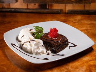 Chocolate cake with strawberry