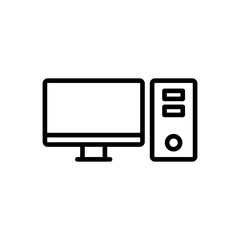 Computer icon vector. computer monitor icon vector.