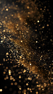 background banner, black with gold glitter background