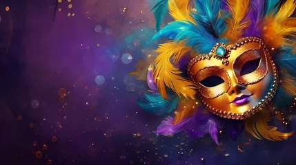 Gordijnen Venetian masquerade mask, carnival mask © ma