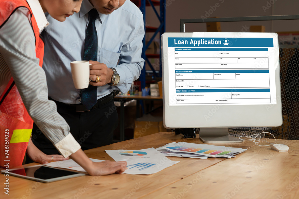 Poster online loan application form for modish digital information collection on the internet network