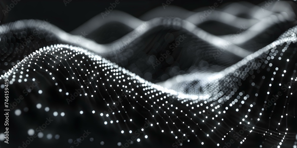 Aufkleber futuristic technology concept with mesh lines and abstract graphic design elements seamless backgrou