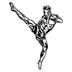 muay thai icon illustration vector