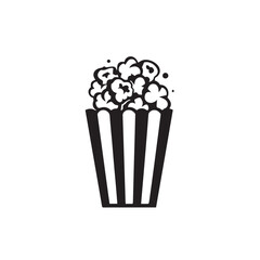 Popcorn in cartoon, doodle style . Image for t-shirt, web, mobile apps and ui. Isolated 2d vector illustration in logo, icon, sketch style, Eps 10, black and white. AI Generative