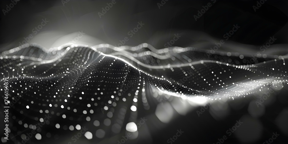 Poster futuristic technology concept: seamless background with mesh lines and abstract design elements. con