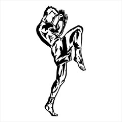 muay thai icon illustration vector
