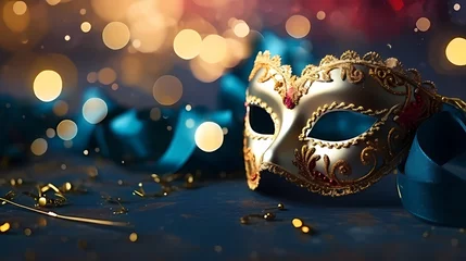 Gardinen Top view of ornate Venetian carnival mask © ma