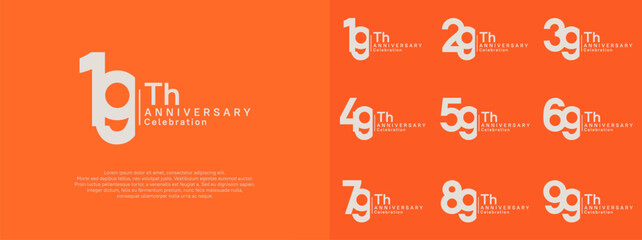anniversary vector design set white color for celebration day